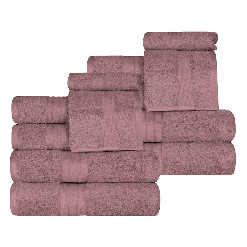 Superior Atlas Cotton Plush Absorbent Heavyweight 12 Piece Towel Set