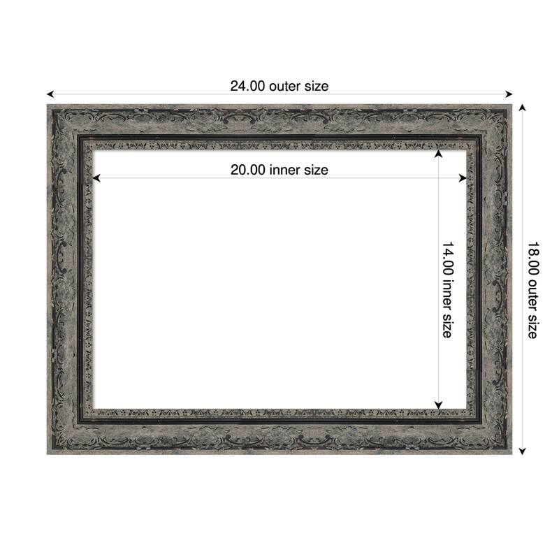 Filigree Framed Dry Erase Magnetic Board - 24 x 18 in - Filigree Matte Black