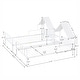 preview thumbnail 7 of 5, Metal Double Twin Size Platform Bed with House Headboard and Nightstand