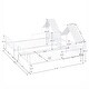 preview thumbnail 7 of 28, Metal Double Twin Size Platform Bed with House-shaped Headboard and Built-in Nightstand, White
