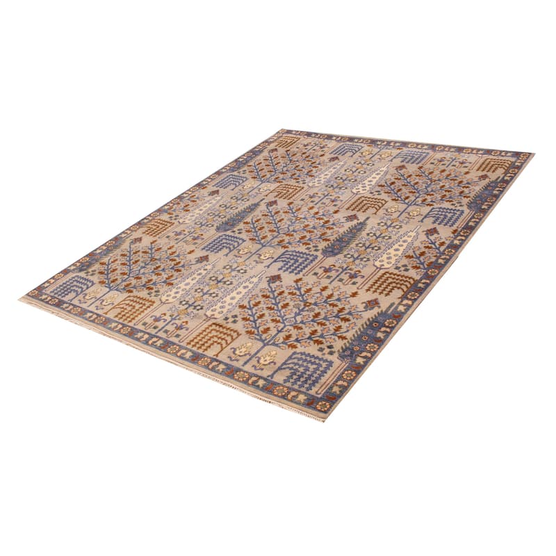 ECARPETGALLERY Hand-knotted Jules Serapi Light Grey Wool Rug - 7'11 x 10'1