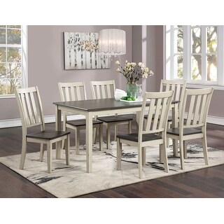 Farmhouse 7-Piece Wooden Dining Set with Rectangular Dining Table and ...