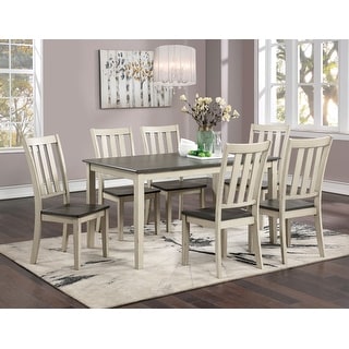 Modern Farmhouse 7-Piece Wooden Dining Set with Rectangular Dining ...
