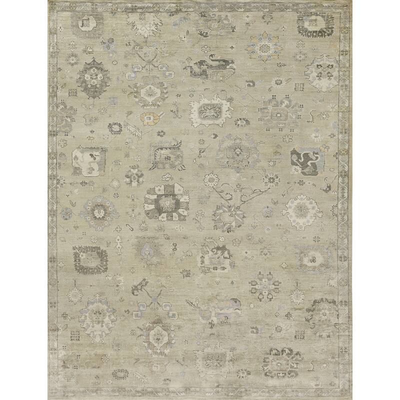 EXQUISITE RUGS Museum Hand-knotted Bamboo Silk Beige Area Rug.