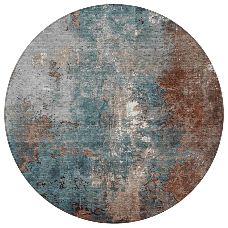 HomeRoots Abstract Transitional Rectangle Outdoor Rug