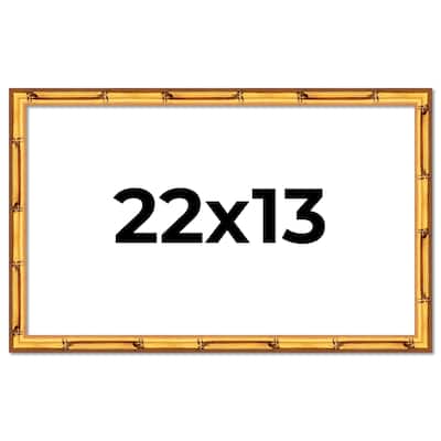 22x13 Frame Gold Bamboo Picture Frame Modern Photo Frame Includes UV Acrylic Shatter Guard Front Acid Free Foam Backing Board