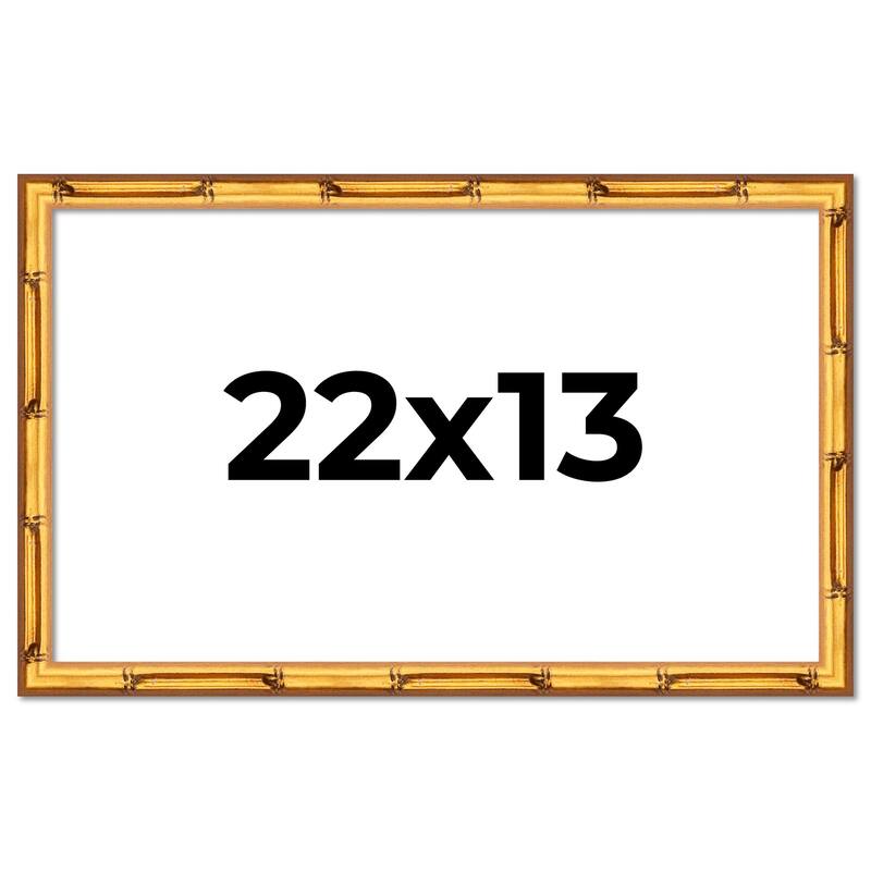 22x13 Frame Gold Bamboo Solid Wood Picture Frame | 1 Inch Moulding