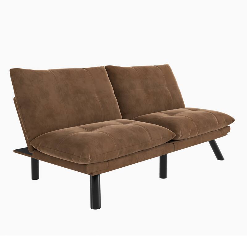 Modern Brown Microfiber Convertible Folding Sofa Bed