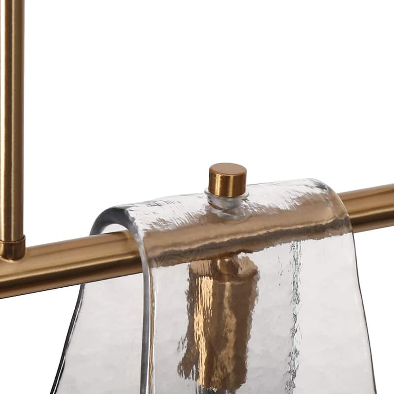 Modern 5-Light 41.5 IN Linear Chandelier Smoky Glass Kitchen Island Pendant Light - 41.5" W x 8" H