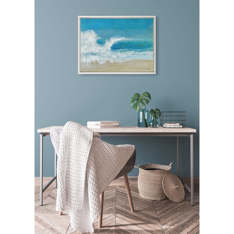 Kate and Laurel Sylvie Beach Day Framed Canvas by Julie Maida