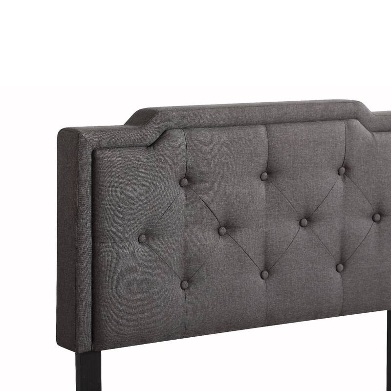Upholstered Tufted Adjustable Twin Panel Bed - 81" - Black