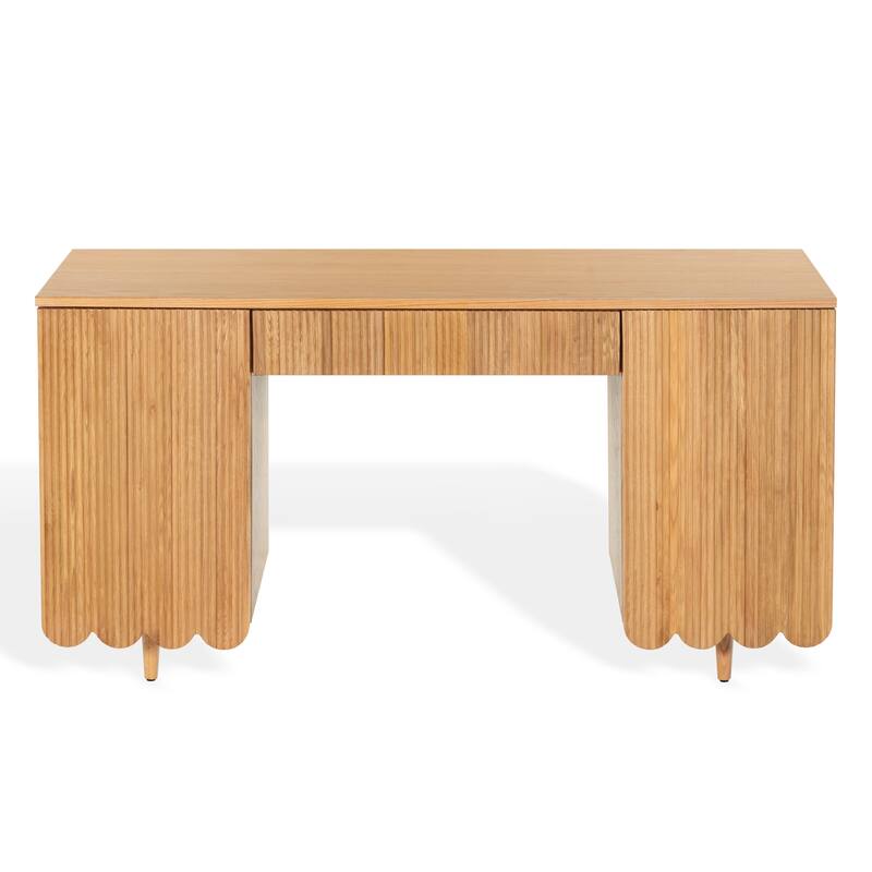 SAFAVIEH Couture Kristy Fluted Wood Desk - Natural