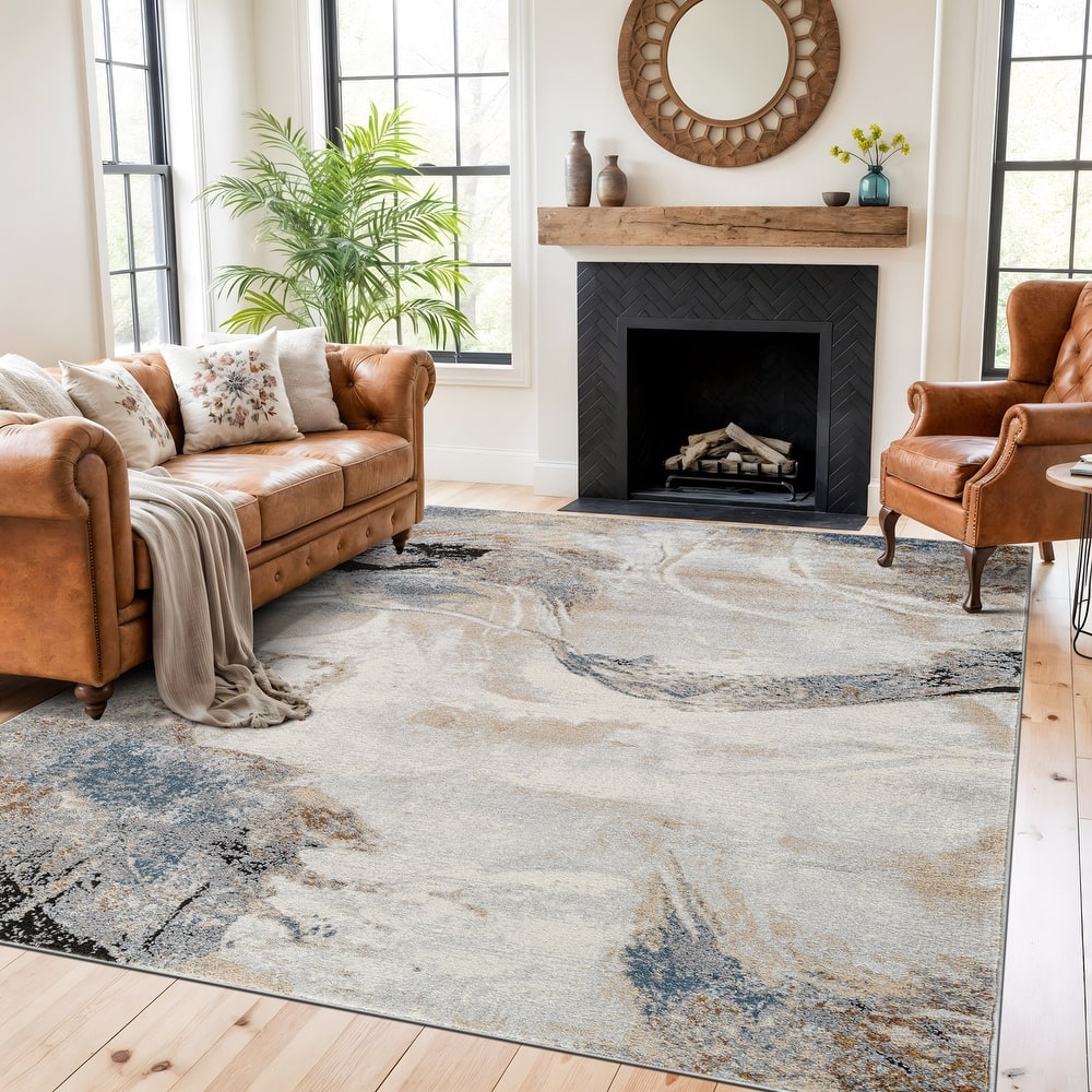World Rug Gallery Neutral Desert Drift Area Rug