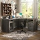 preview thumbnail 21 of 70, Modern Farmhouse L-Shape Desk with File Cabinet and Drawers, Homer Office Executive Desk with Charge Station