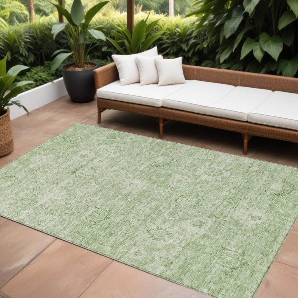 HomeRoots Damask Transitional Rectangle Outdoor Rug