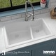 preview thumbnail 10 of 45, Karran Drop-In Quartz 33 in. 1-Hole 60/40 Double Bowl Sink - 33" x 22" x 10" - 33" x 22" x 10"