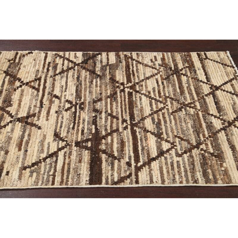 Contemporary Gabbeh Kashkoli Area Rug Handmade Oriental Wool Carpet - 3'2" x 4'10"