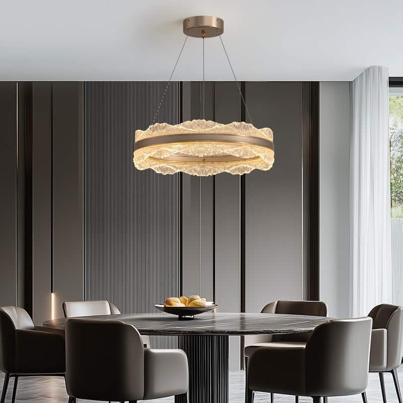 20 in. Brass Modern Chandelier Glam Brass Pendant Lighting for Kitchen Island Dining Room
