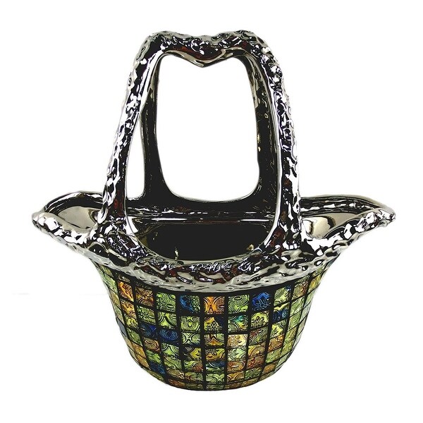 Dolce Mela DMCV005 Decorative Ceramic & Glass Flower Vase Purse Bag - 12.5 x 6.5 x 12 in.