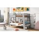 preview thumbnail 12 of 14, Twin over Twin Bunk Bed with Shelves and Built-in Ladder