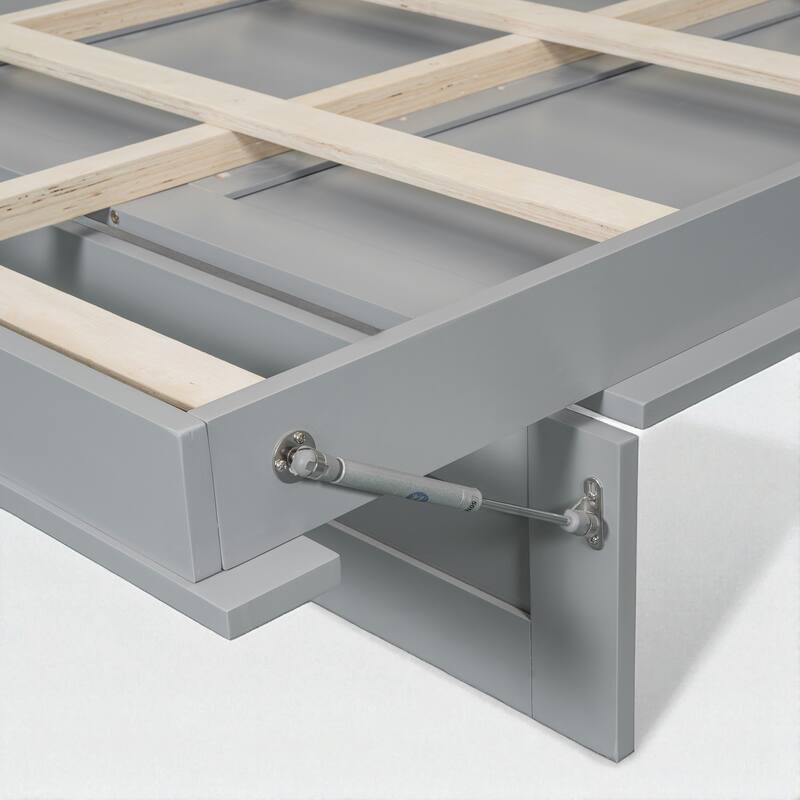 Full/Queen Size Murphy Wall Bed with Shelves, Wardrobe, LED Lights - Space-Saving Design