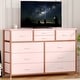 preview thumbnail 1 of 5, Modern Dresser TV Stand with 10 Drawers - n/a Pink
