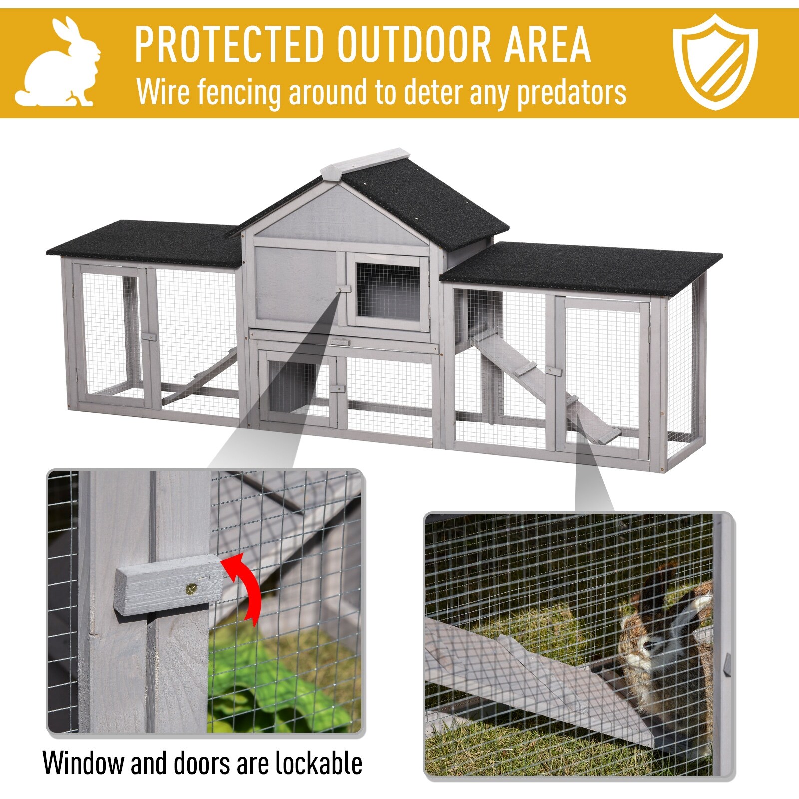 Boomer & george tiered outdoor rabbit hutch shop with run