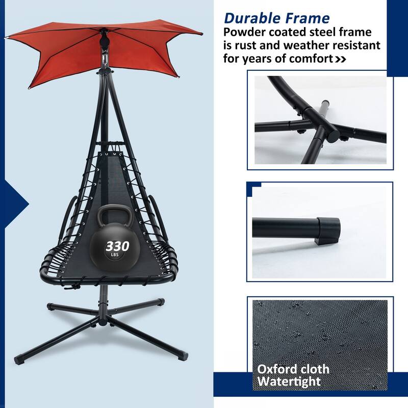 Hanging Chaise Lounger with Removable Canopy
