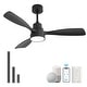 preview thumbnail 5 of 52, Sofucor 48 Inch Ceiling Fan with Light and Remote,Solid Wood Blades Low Profile,Smart Optional Work with Alexa/Google/App