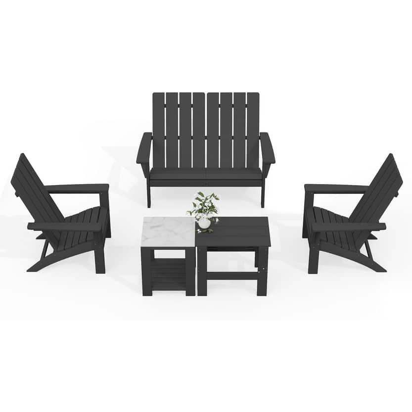 5-Piece Adirondack Chair Set, Combination Seat Coffee Table