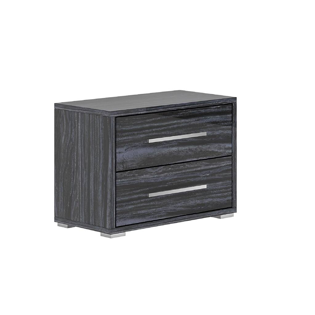 Somette Napolitan 2-Drawer Melamine Wood Nightstand