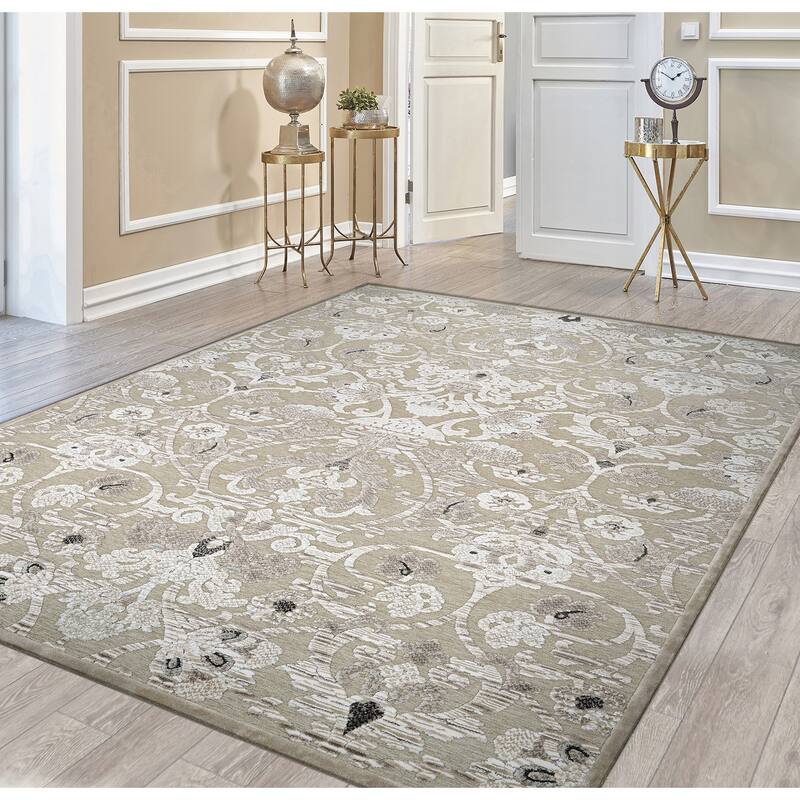 Couristan Cire Aurora Regal Mushroom-Antique Cream Area Rug