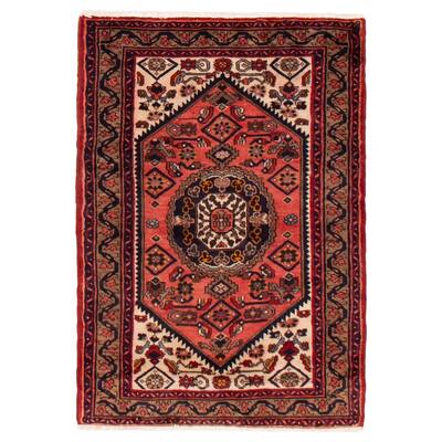 ECARPETGALLERY Hand-knotted Andelz Red Wool Rug - 3'7 x 5'2