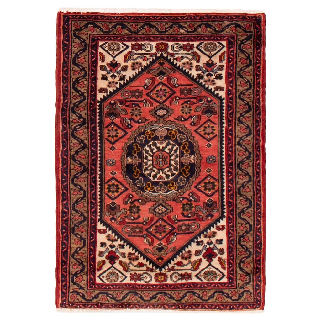 ECARPETGALLERY Hand-knotted Andelz Red Wool Rug - 3'7 x 5'2