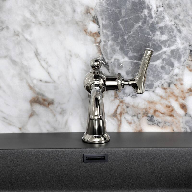 Kingston Brass Hallerbos Single-Handle 1-Hole Deck Mount Bathroom Faucet with Drain