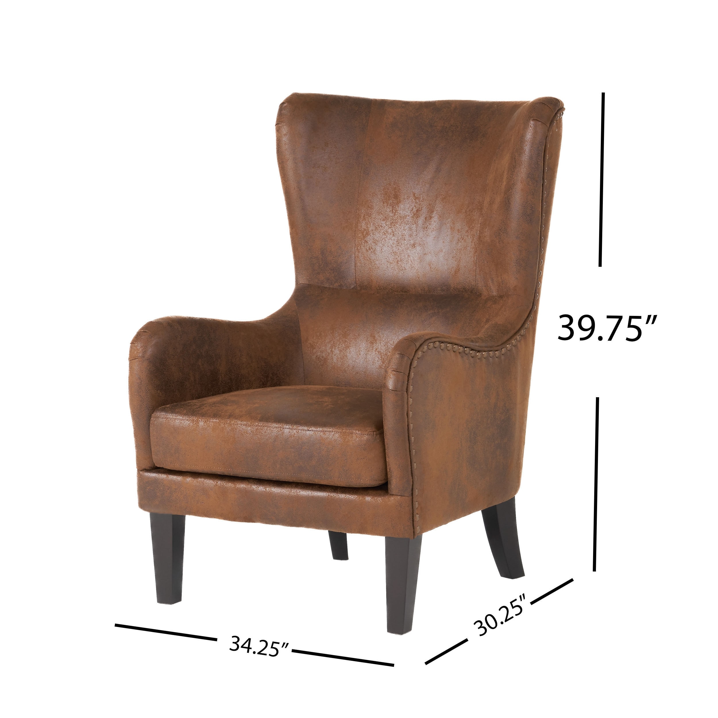 Lorenzo Microfiber Wingback Club Chair by Christopher Knight Home