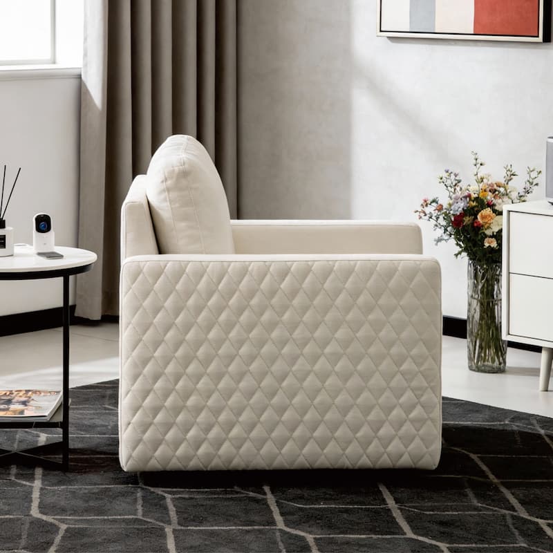 29.5"W Swivel Armchair with Hidden Storage,Club Chair Single Sofa with Pillow