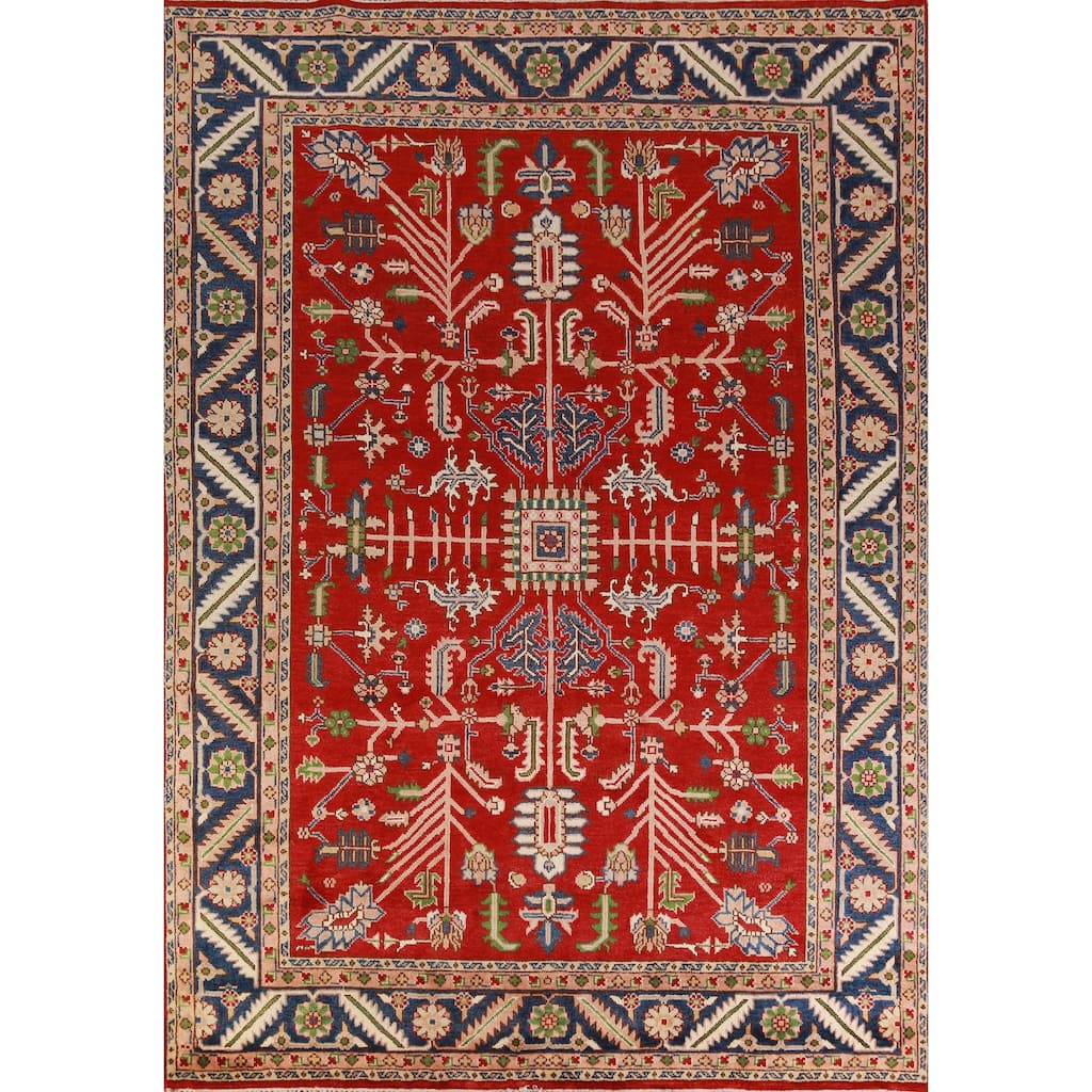 Hand Knotted Oriental 100% Wool Carpet Traditional Geometric Red Heriz (serapi) Area Rug - 11' 9'' X 8' 10''