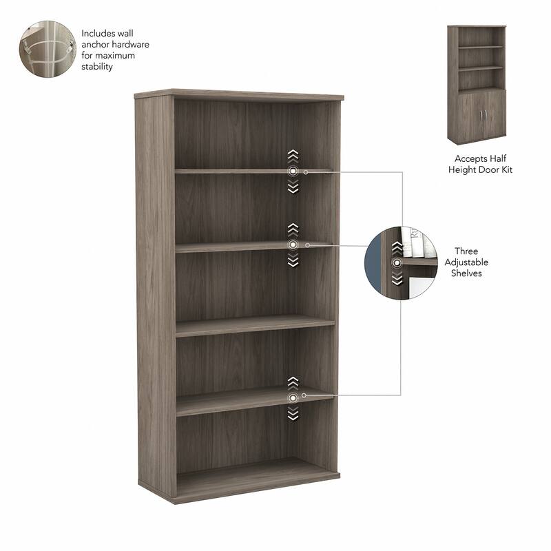 Studio C Tall 5 Shelf Bookcase Bookshelf Organizer by Bush Furniture
