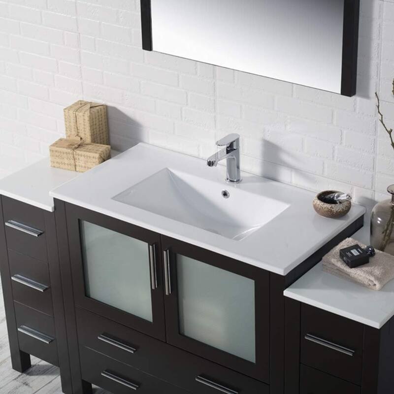 Blossom Sydney 60 Inch Solid Wood Double Sink Vanity with Side Cabinet