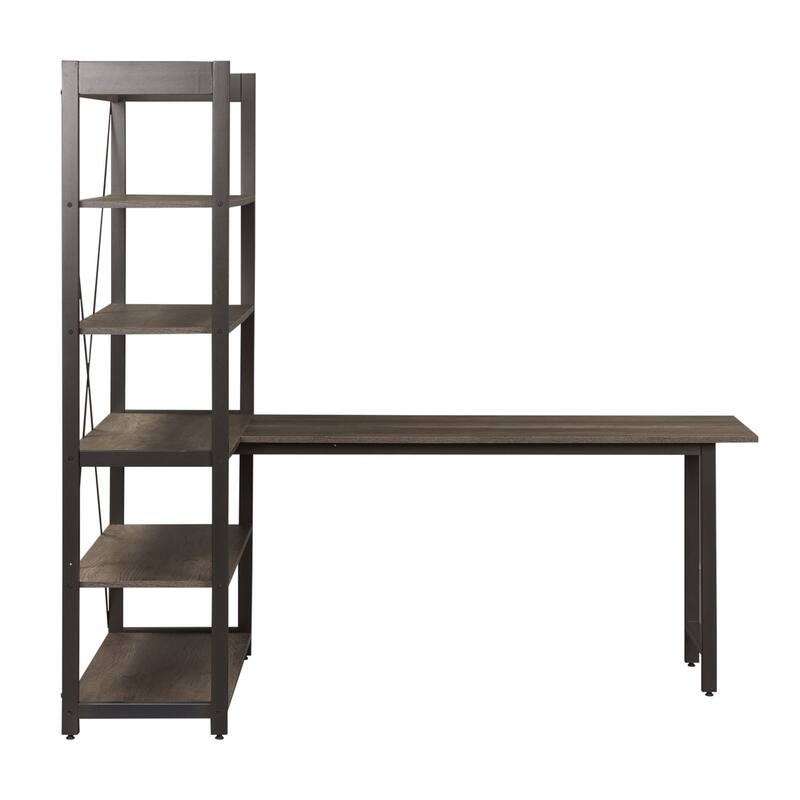 Tanners Creek Greystone Desk and Bookcase Set for Home Office