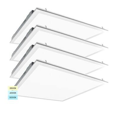 Luxrite 2x2 FT LED Panel Lights 30/35/40W 3 Color Selectable Dimmable 3750/4375/5000 Lumens IC Rated 4 Pack