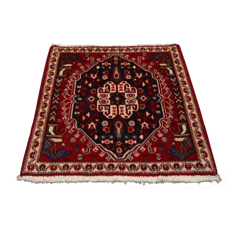 2'3''x2'3'' Square Hand Knotted Wool Red Abadeh Traditional Area Rug - 2' 3'' x 2' 3''-Square