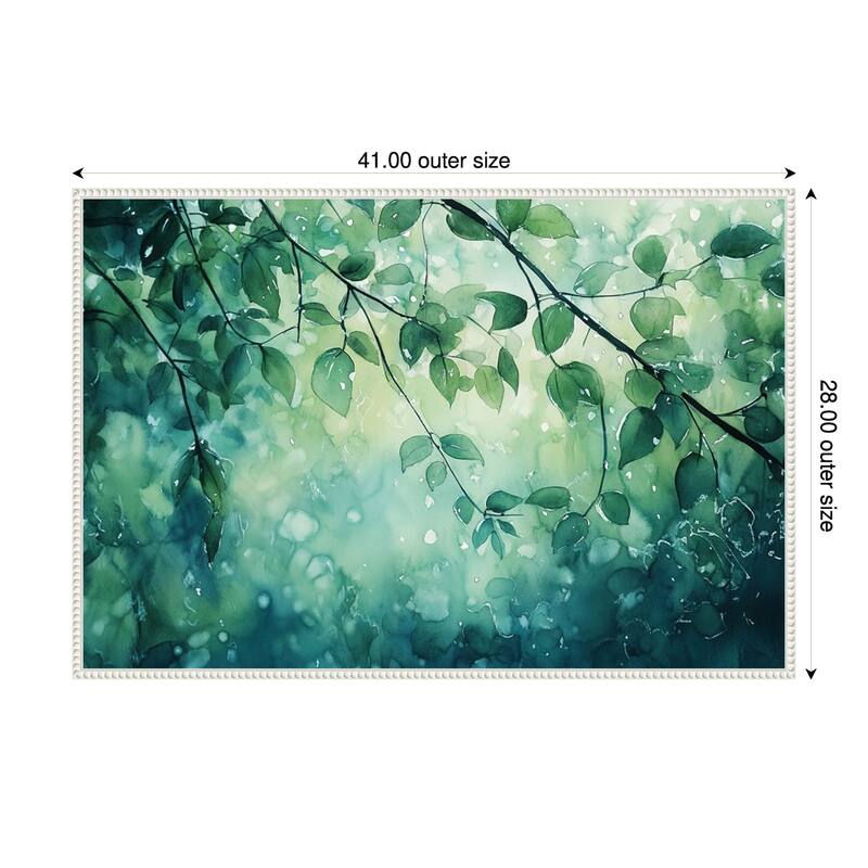 The Forest Greens by Tradelink inhouse artist Framed Canvas Wall Art Print - 41 x 28 in