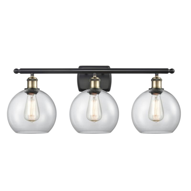 Innovations Lighting 516-3W-13-26 Athens Vanity Athens 3 Light 26" - Black Antique Brass / Clear