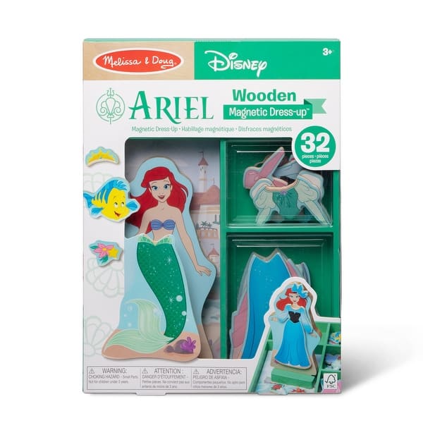 slide 2 of 7, Melissa & Doug Disney Princess Ariel Wooden Magnetic Dress-Up Play Set Multi - Kids