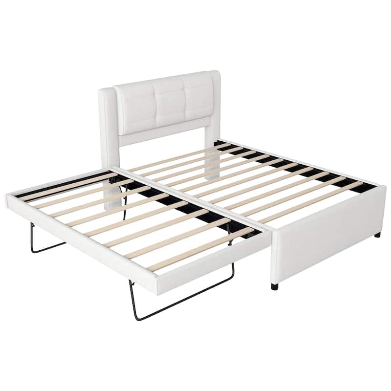 Full Size Upholstery platform bed with Trundle
