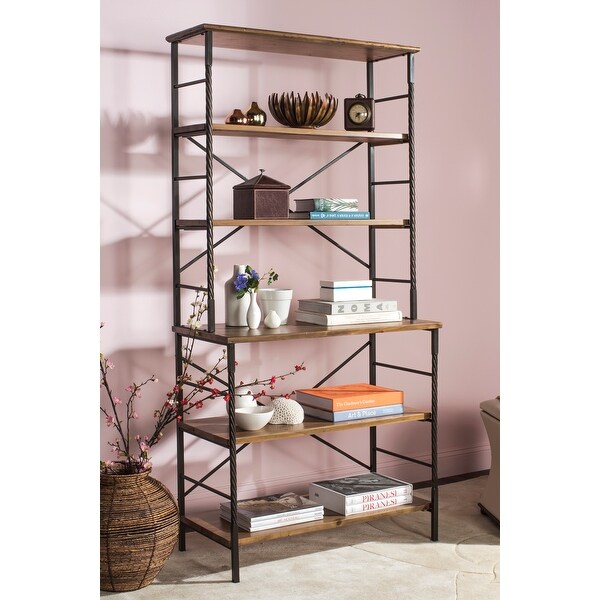 SAFAVIEH Brooke 6-Tier Etagere Bookshelf - 36.6" W x 18.1" L x 77.2" h. Opens flyout.