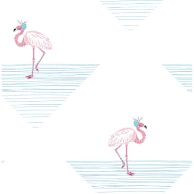 Seabrook Designs Day Dreamers Dancing Flamingo Unpasted Wallpaper