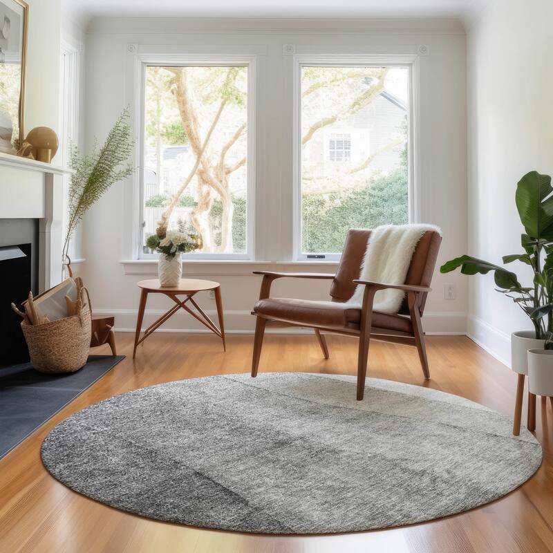 Premium Washable Super Soft Chunky Ombre Mayfield Rug - Gray - 8' x 8' - Round
